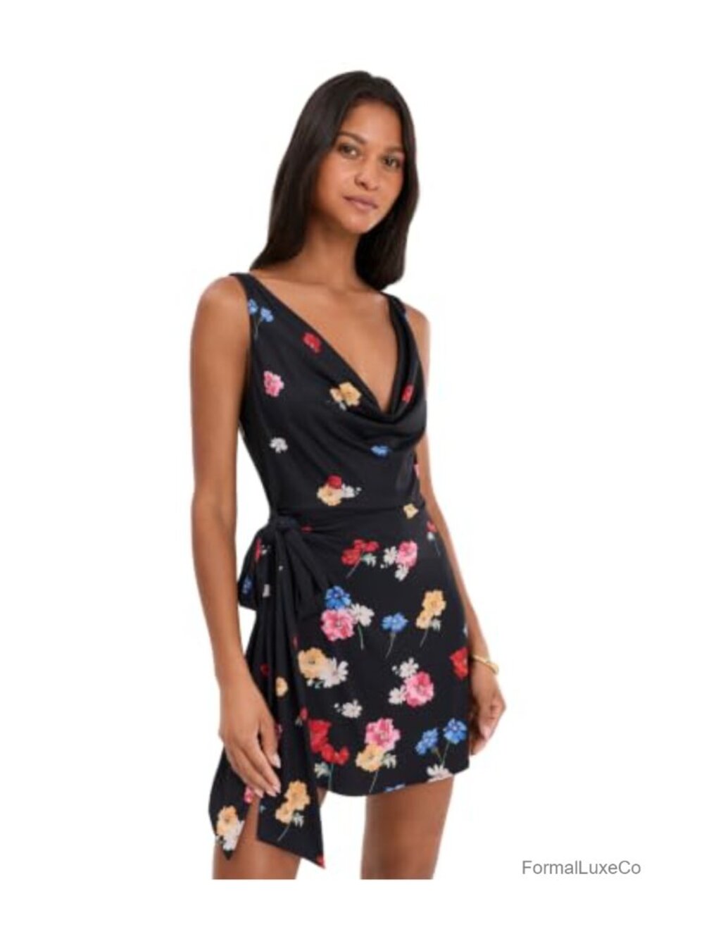 Show Me Your Mumu Callie Cowl Mini Dress Sleeveless Floral